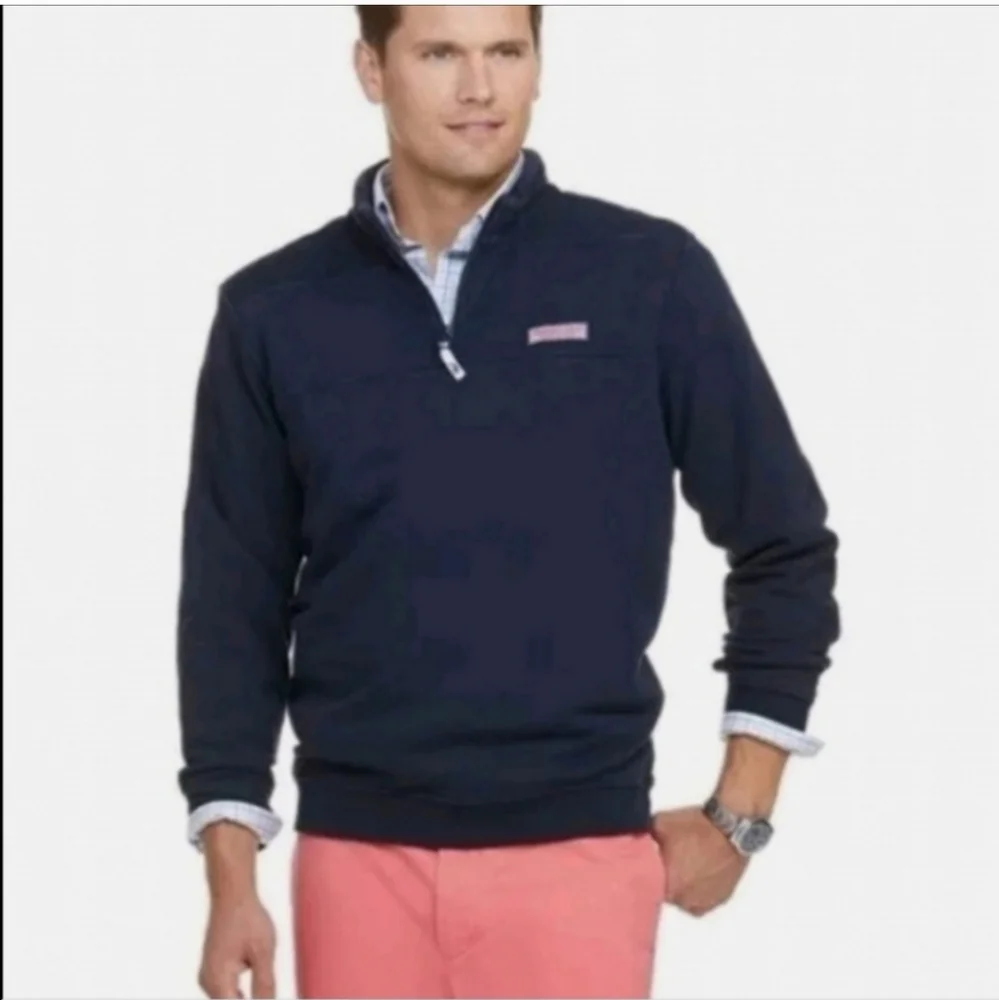 Vineyard Vines Custom 1/4 Zip Shep Shirt Pullover Men's Navy Blue Size Medium